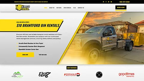 Brantford Bin Rentals - Easy Haul - Website Screenshot