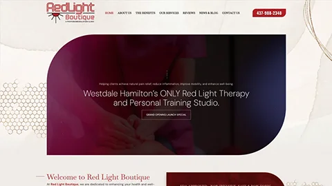 Red Light Boutique Website Screenshot